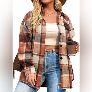 IN'VOLAND Womens Flannel Shacket ~ 18